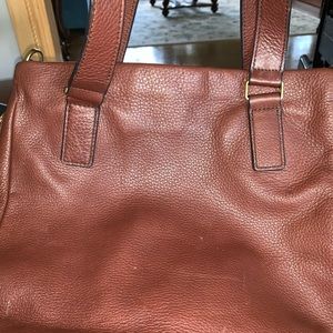 FOSSIL Genuine leather expandable tote bag
